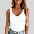 thumbnail image 1 of Only Moment off White Tank Tops for Women Polyester,Spandex V Neck Ribbed Knit Slim Fitted Basic Cami Xl, 1 of 7