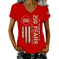 thumbnail image 1 of Only MomentT-shirt Women's 250Th Anniversary Print V Neck T Shirt 250Th Anniversary Tshirt Patriotic Tee, 1 of 9