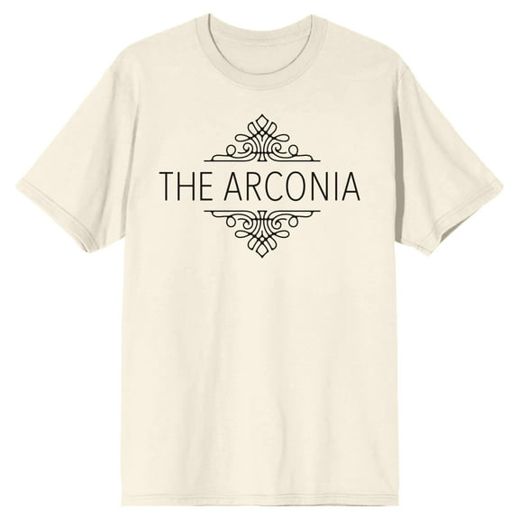 Only Murders In The Building Arconia Swirl Design Crew Neck Short Sleeve Men's Natural T-shirt-3XL
