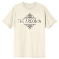 thumbnail image 1 of Only Murders In The Building Arconia Swirl Design Crew Neck Short Sleeve Men's Natural T-shirt-Large, 1 of 4