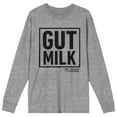 thumbnail image 1 of Only Murders In The Building Gut Milk Crew Neck Long Sleeve Gray Heather Adult Tee-Medium, 1 of 3
