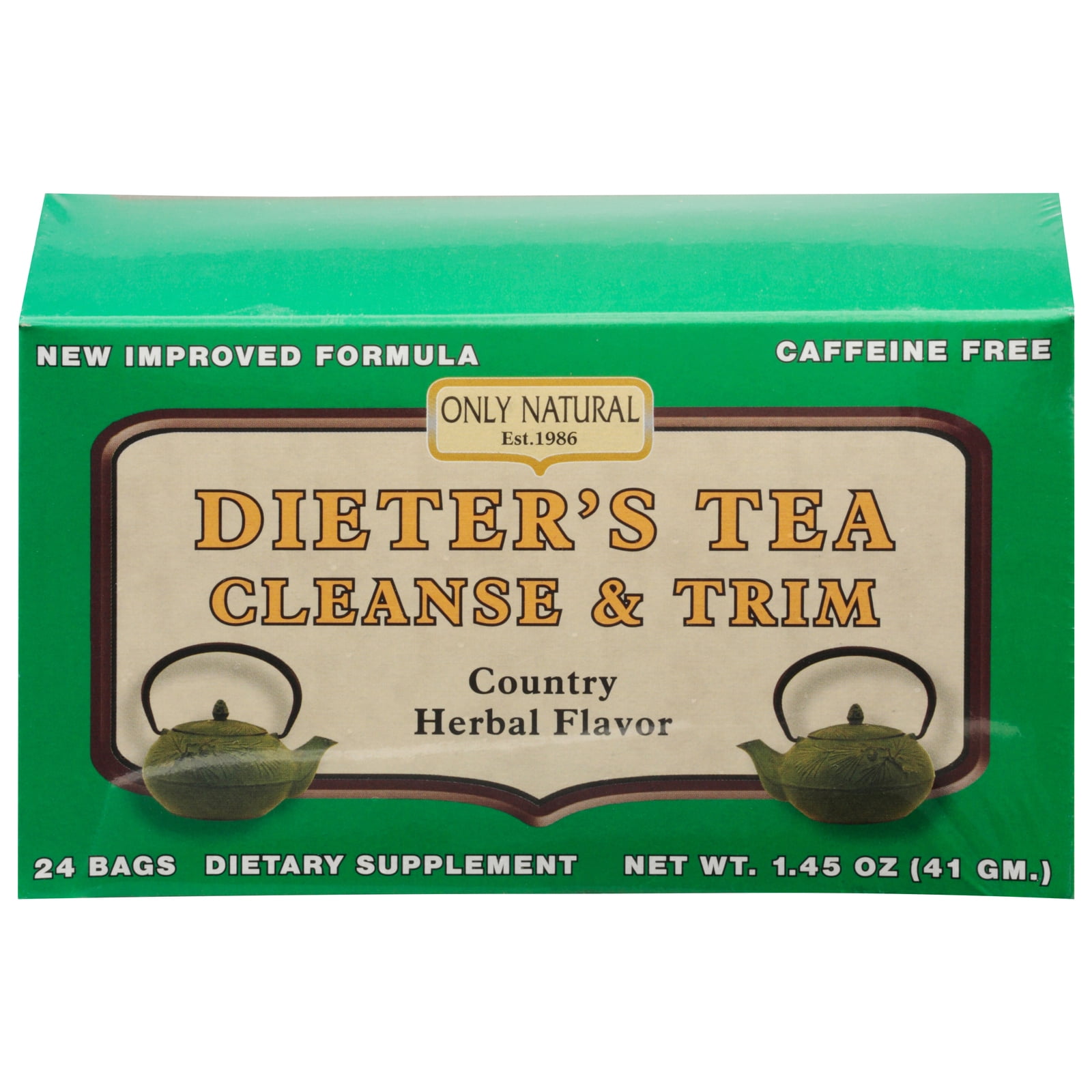Only Natural Dieter's Tea Cleanse and Trim Caffeine Free,Country Herbal ...