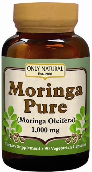 Only Natural Moringa Pure Vegetarian Capsules, 1000 Mg, 90 Ct