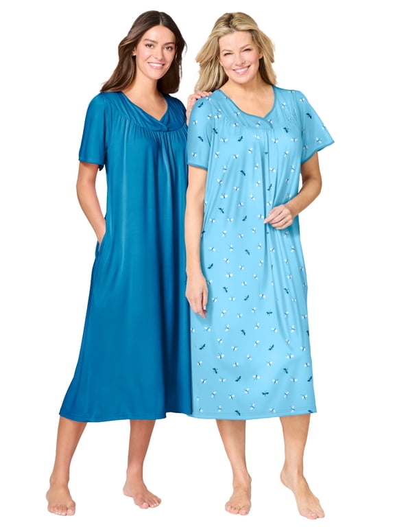 Plus Size 2-Pack Bib Gown