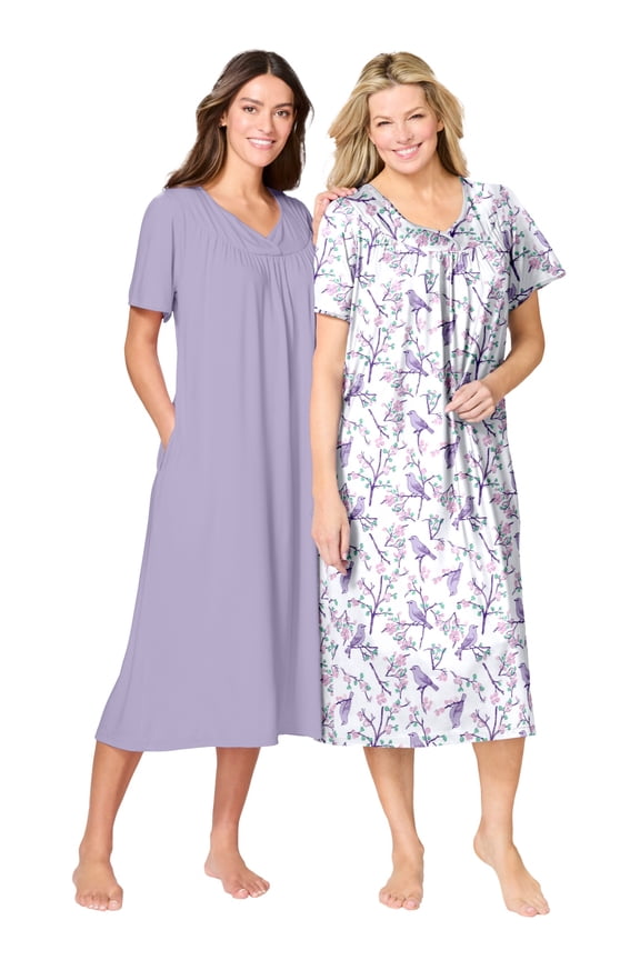Plus Size 2-Pack Bib Gown
