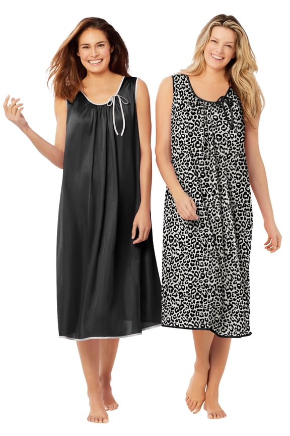 Plus Size 2-Pack Sleeveless Nightgown