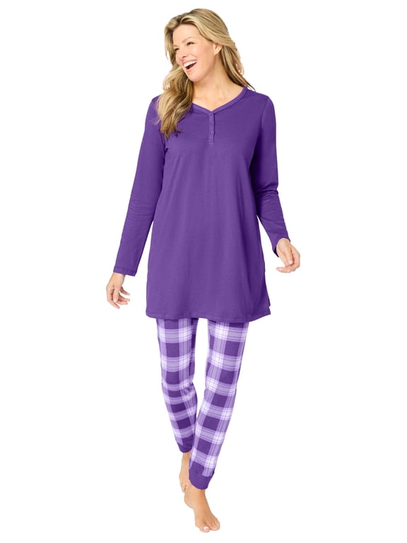 Plus Size Henley Tunic & Jogger PJ Set