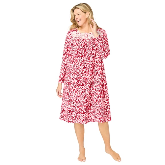 Only Necessities Plus Size Long-Sleeve Gown