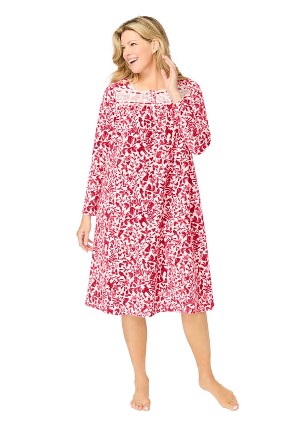 Plus Size Long-Sleeve Gown