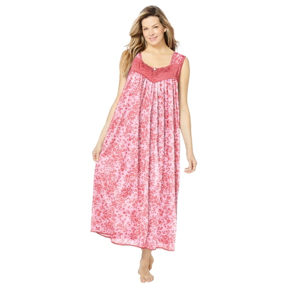 Only Necessities Plus Size Long Tricot Knit Nightgown