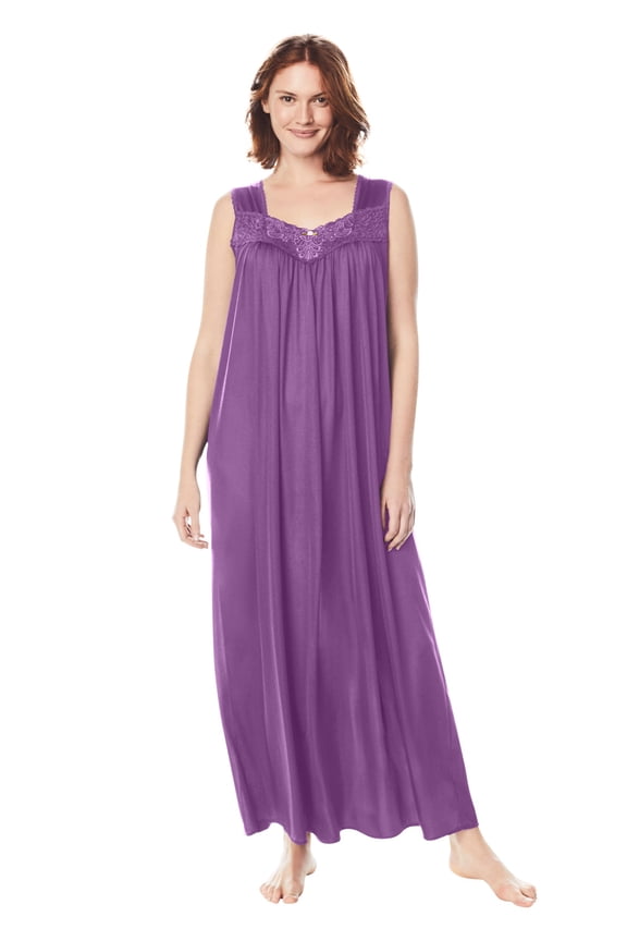 Plus Size Long Tricot Knit Nightgown