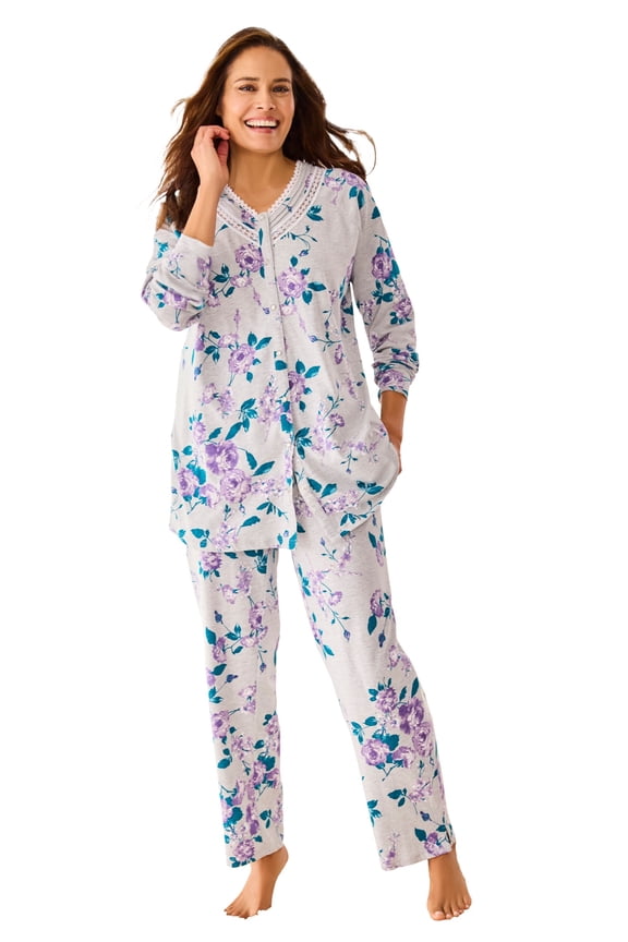 Plus Size  Snap-Front Pajama
