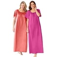 thumbnail image 1 of Only Necessities Women's Plus Size 2-Pack Long Silky Gown, 1 of 4