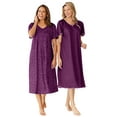 thumbnail image 1 of Only Necessities Plus Size 2-Pack Short Silky Gown, 1 of 6