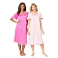 thumbnail image 1 of Only Necessities Plus Size 2-Pack Short Silky Gown, 1 of 6