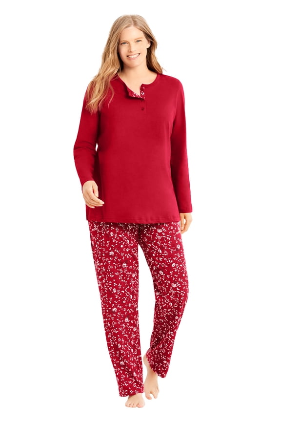 Plus Size Henley PJ Set