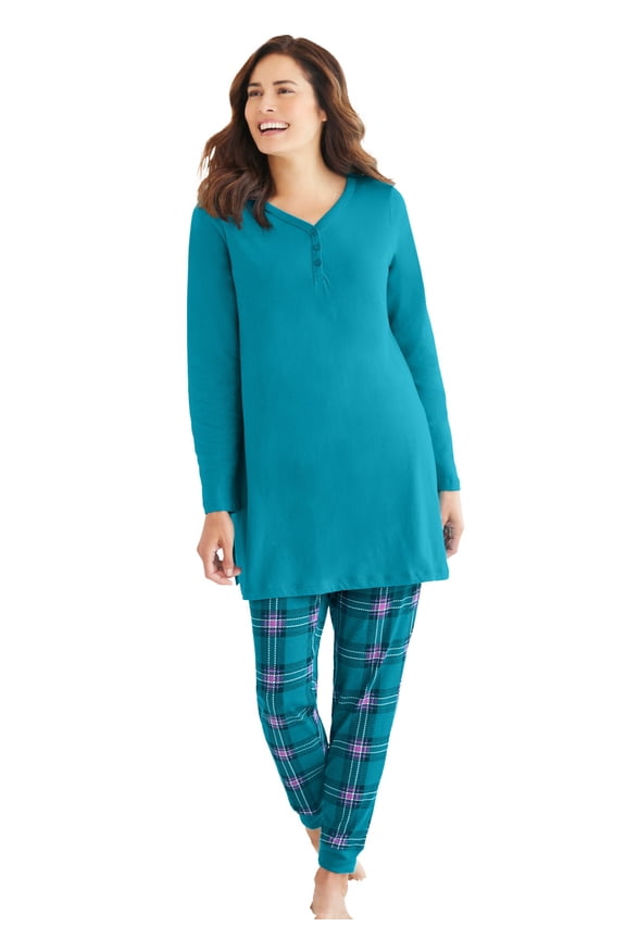 Plus Size Henley Tunic & Jogger PJ Set