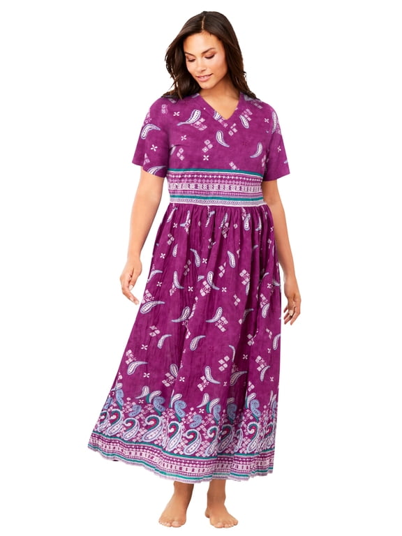 Plus Size Long Crinkle Cotton Lounger