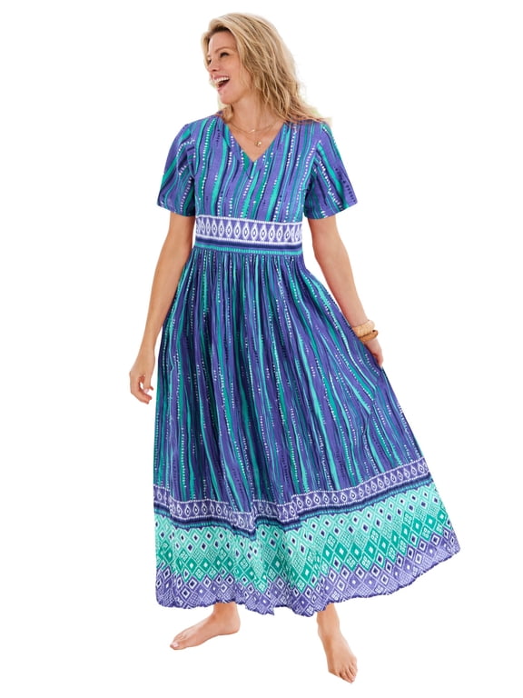 Plus Size Long Crinkle Cotton Lounger