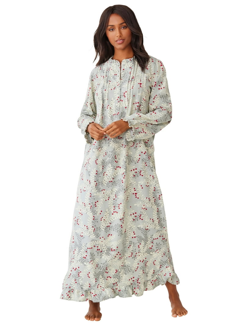 Only Necessities Women's Plus Size Soft Cotton Long Flannel