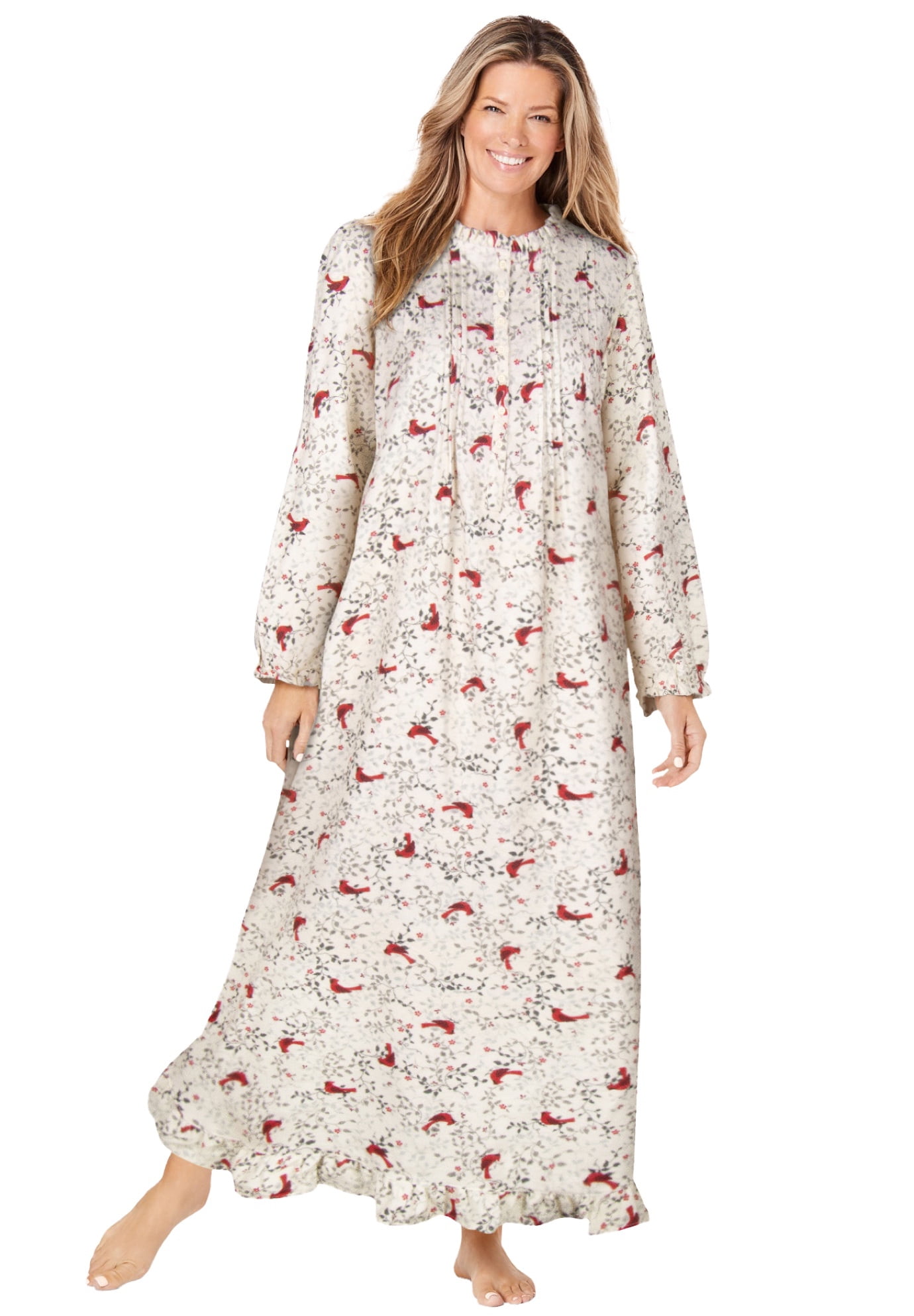 Only Necessities Plus Size Long Flannel Nightgown - Walmart.com
