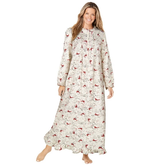 Only Necessities Plus Size Long Flannel Nightgown