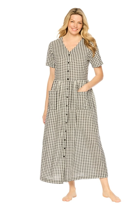 Plus Size Long Seersucker Lounger