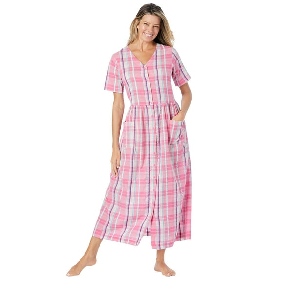 Only Necessities Plus Size Long Seersucker Lounger