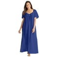 thumbnail image 1 of Only Necessities Plus Size Long Silky Lace-Trim Gown, 1 of 4