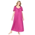 thumbnail image 1 of Only Necessities Plus Size Long Silky Lace-Trim Gown, 1 of 6
