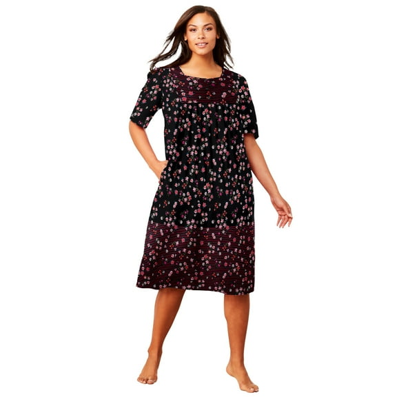 Only Necessities Plus Size Mixed Print Short Lounger