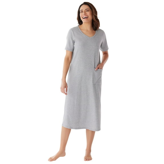 Only Necessities Plus Size Ribbed Sleepshirt