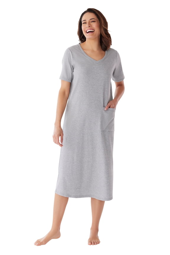 Plus Size Ribbed Sleepshirt