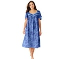 thumbnail image 1 of Only Necessities Plus Size Short Silky Lace-Trim Gown, 1 of 4