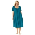 thumbnail image 1 of Only Necessities Plus Size Short Silky Lace-Trim Gown, 1 of 4