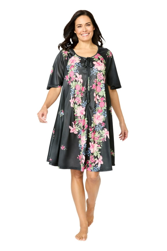 Plus Size Short Sweeping Printed Lounger