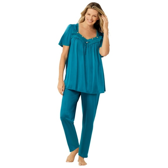 Only Necessities Plus Size Silky 2-Piece PJ Set