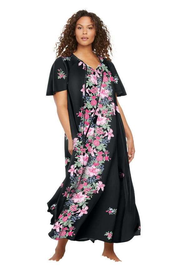 Plus Size Sweeping Printed Lounger