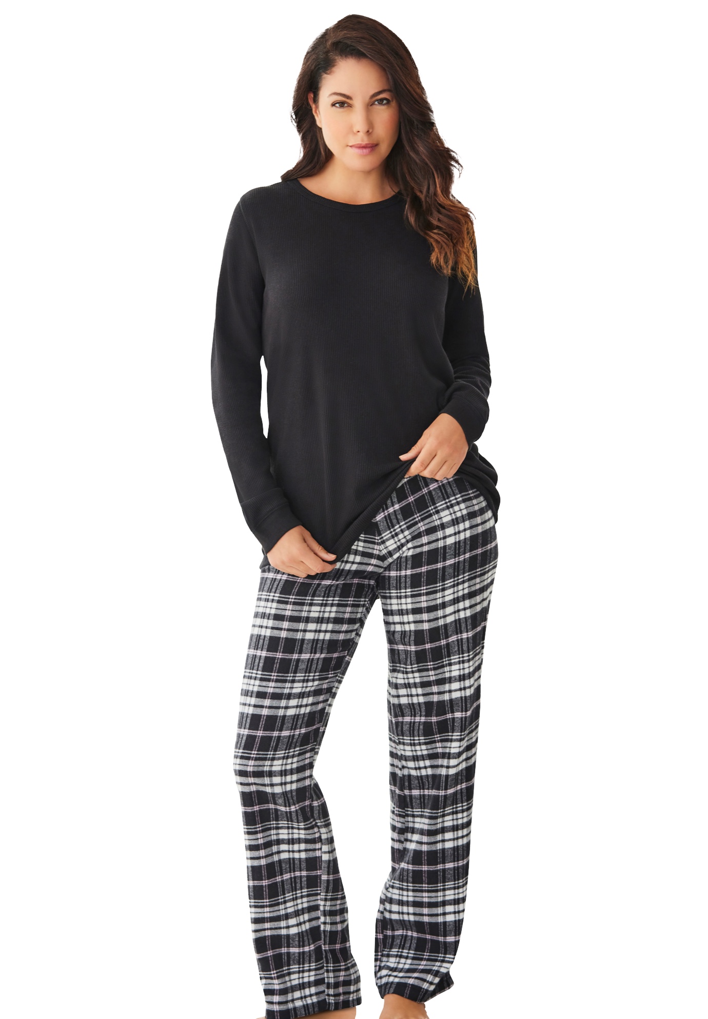 Only Necessities Women s Plus Size Thermal PJ Set Walmart