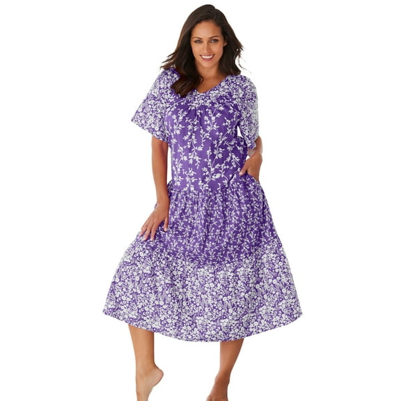 Only Necessities Plus Size Tiered Print Lounger