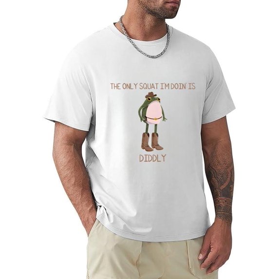 Only Squat Im Doin Is Diddly Frog Lover Meme Humor Quote Unisex T-Shirt, for men & women, up to size 5XL.