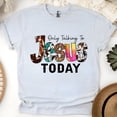 thumbnail image 1 of Only Talking To Jesus Today Christian Graphic Tee, Ash, Size M, 1 of 6