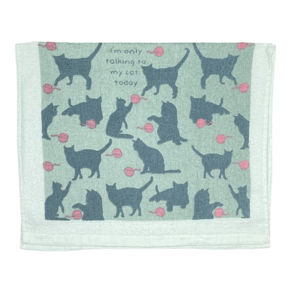Only Talking to My Cat Today Funny Playing Kitten Tea Towel