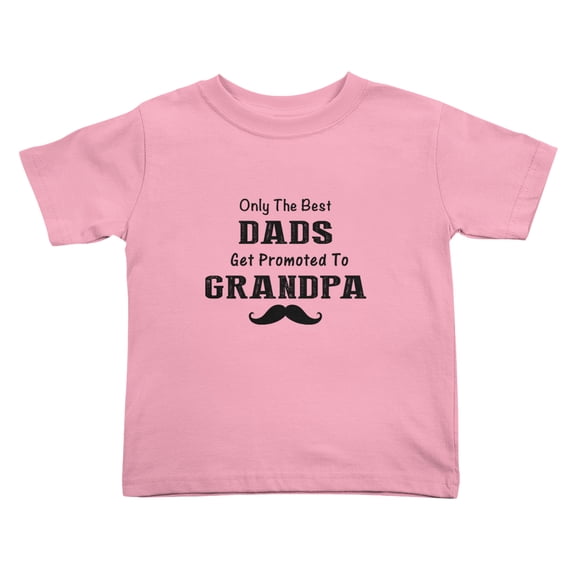 Only The Best Dads Get Promoted to Grandpa Cute Toddler T-Shirts for Boys Girls (Pink, Youth L)