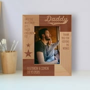 Only The Best Dads Let Their Children Fly, Thank You For Giving Me Wings Personalized Wooden Frame 3 1/2" x 5" Brown Vertical
