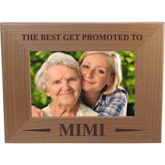 Only The Best Get Promoted To Mimi - 4x6 Inch Wood Picture Frame - Great Gift for Mothers's Day Birthday or Christmas Gift for Mom Grandma Wife