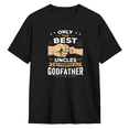 thumbnail image 1 of Only The Best Uncles Get Promoted To Godfather Retro Graphic Tee for Men, Fun Family Gift Cotton Short Sleeves T-Shirt, 1 of 6