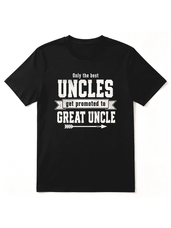 Only The Best Uncles Get Promoted To Great Uncle Retro Graphic Tee For Men, Uncle Birthday Gift Cotton Short Sleeves T-Shirt