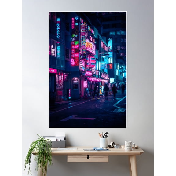 Only The Rain Downtown Tokyo Poster Wall Art, Modern Wall Decor For Living Room Bedroom, 8x12 UNFRAMED