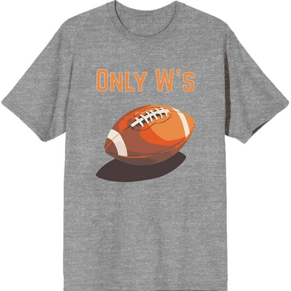 Only W's American Football Adult Heather Gray Crew Neck Short Sleeve Tee-Medium